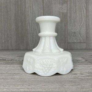 Singe westmoreland milk glass grape candle stick